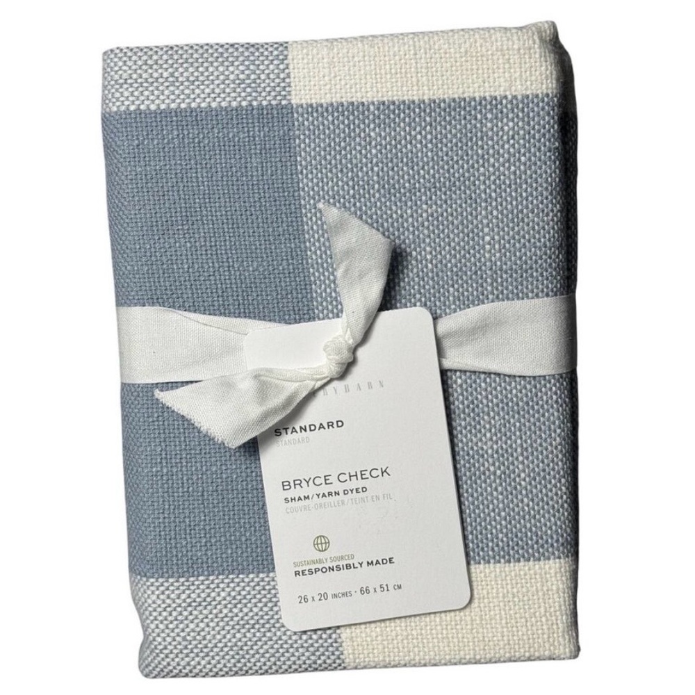 Pottery Barn Bryce Check Bedding - Blue and White - Picture 2 of 4